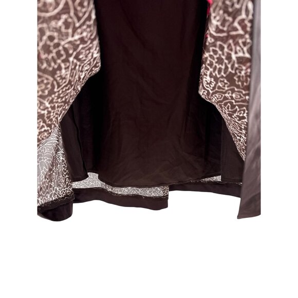 East 5th Petite Floral Print A-Line Skirt 4P Multicolor Brown Polyester Lined - Picture 3 of 8